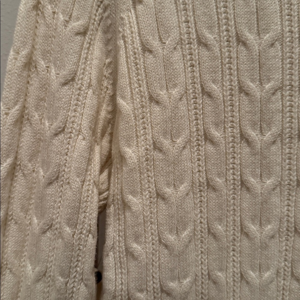 🆕 St. John's Bay Off-White Cable Knit Turtleneck Sweater - Picture 7 of 7